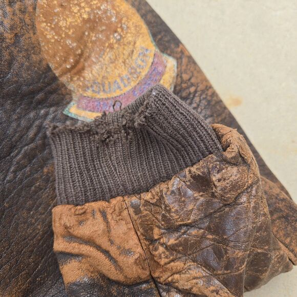 Vintage Leather Flight Bomber Jacket Lafayette Escadrille Squadron Sz 38 XL - Picture 7 of 16